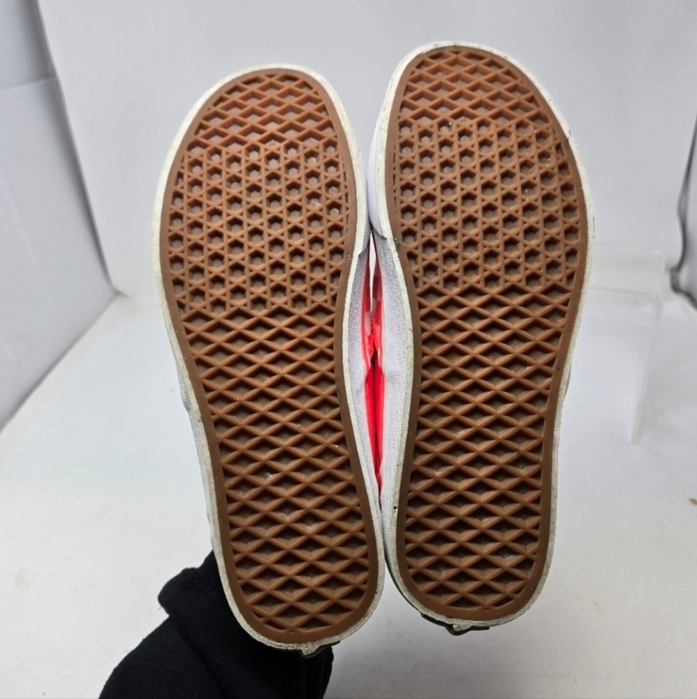 Vans Womens Size 10 Asher Checkerboard Slip On Classic Fiery Coral White. - Picture 6 of 6